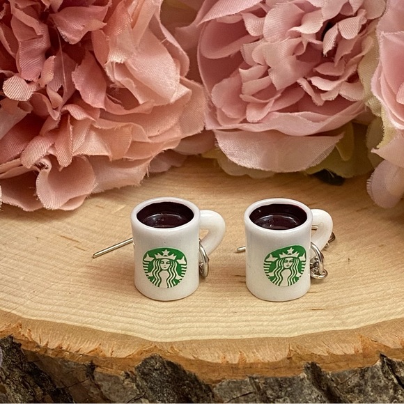 Starbucks Coffee Cup Dangle Earrings - Picture 2 of 10